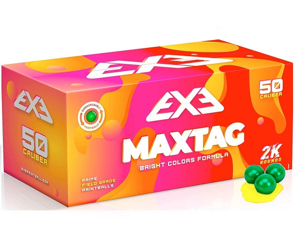Paintballs EXE Maxtag Cal. 50 Metallic Green/Yellow 2000 unidaes - *Envío Gratis 2/ 3 Dias